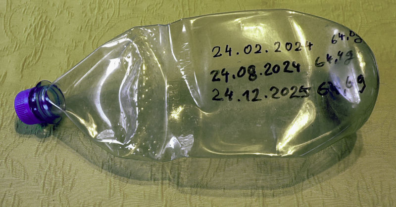 Ausgasen von H2 in 10 Monaten 1